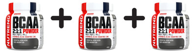 3 x Nutrend BCAA 2:1:1 Powder, Blackcurrant Blast - 400g (49,96 EUR/kg)