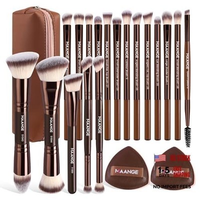 Travel Makeup Brush Set with Case  20Pcs Makeup Set, Multi-functional