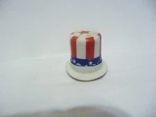 THIMBLE VINTAGE BISQUE UNCLE SAM'S TOP HAT