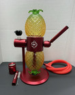 Gravity Hookah Pineapple Glass Base Hookah Set w/ Hose & Accessories, Red — photo 1