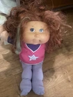vinyl doll Cabbage Patch Kids Brown Curly Hair With Blue Eyes