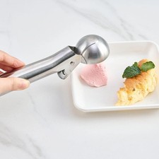 Heated Ice Cream Scoop - Heavy-Duty Stainless Steel with Trigger, Dishwasher Saf