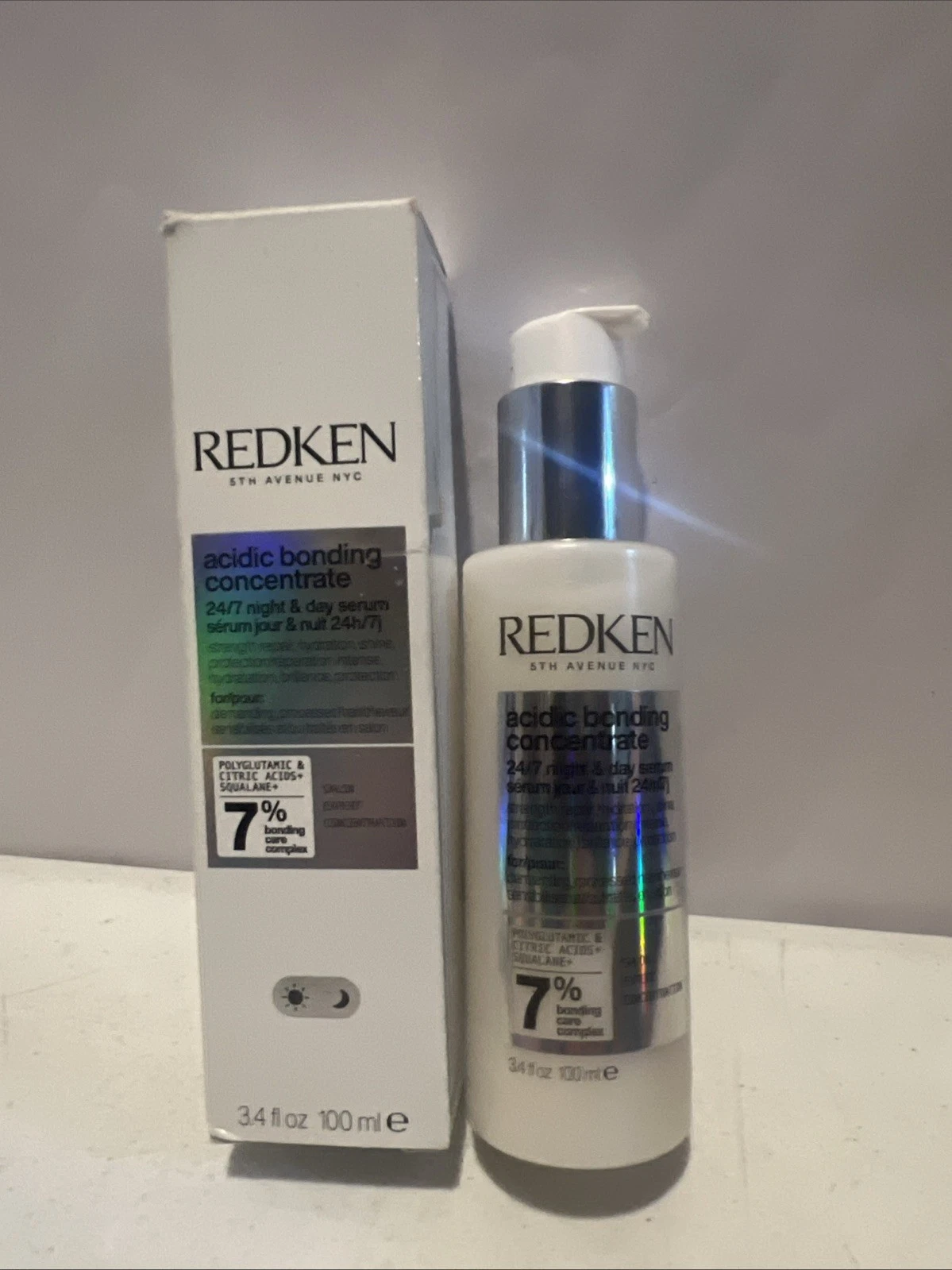 NEW Redken - Acidic Bonding Concentrate 24/7 Night & Day Hair Serum 7%- 3.4 oz
