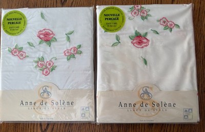 ANNE de SOLENE  Lily  100% Cotton Set Of 2 Pillow Shams Cases 65x65 cm NWT