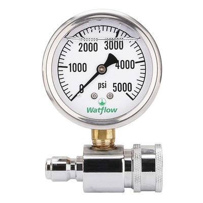 Watflow 2-1/2'' Pressure Washer Gauge Kit, 3/8 Inch Quick Connect,... 