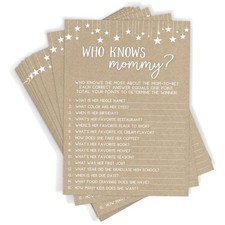 Divertido Juego de Trivia Baby Shower Mommy - Tema Kraft Rústico