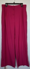 ZARA Women's Hot Pink Wide Leg High-Rise Relaxed Fit Trousers SZ XL machine wash