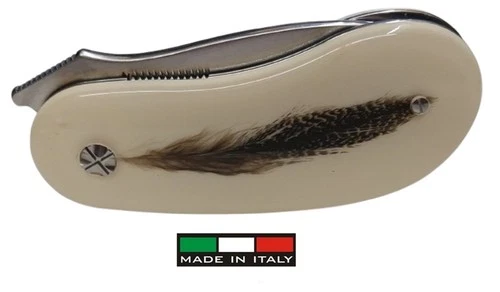 Viper Drop Feather NitroB steel knife handle with feather (real) cm.5 Italy