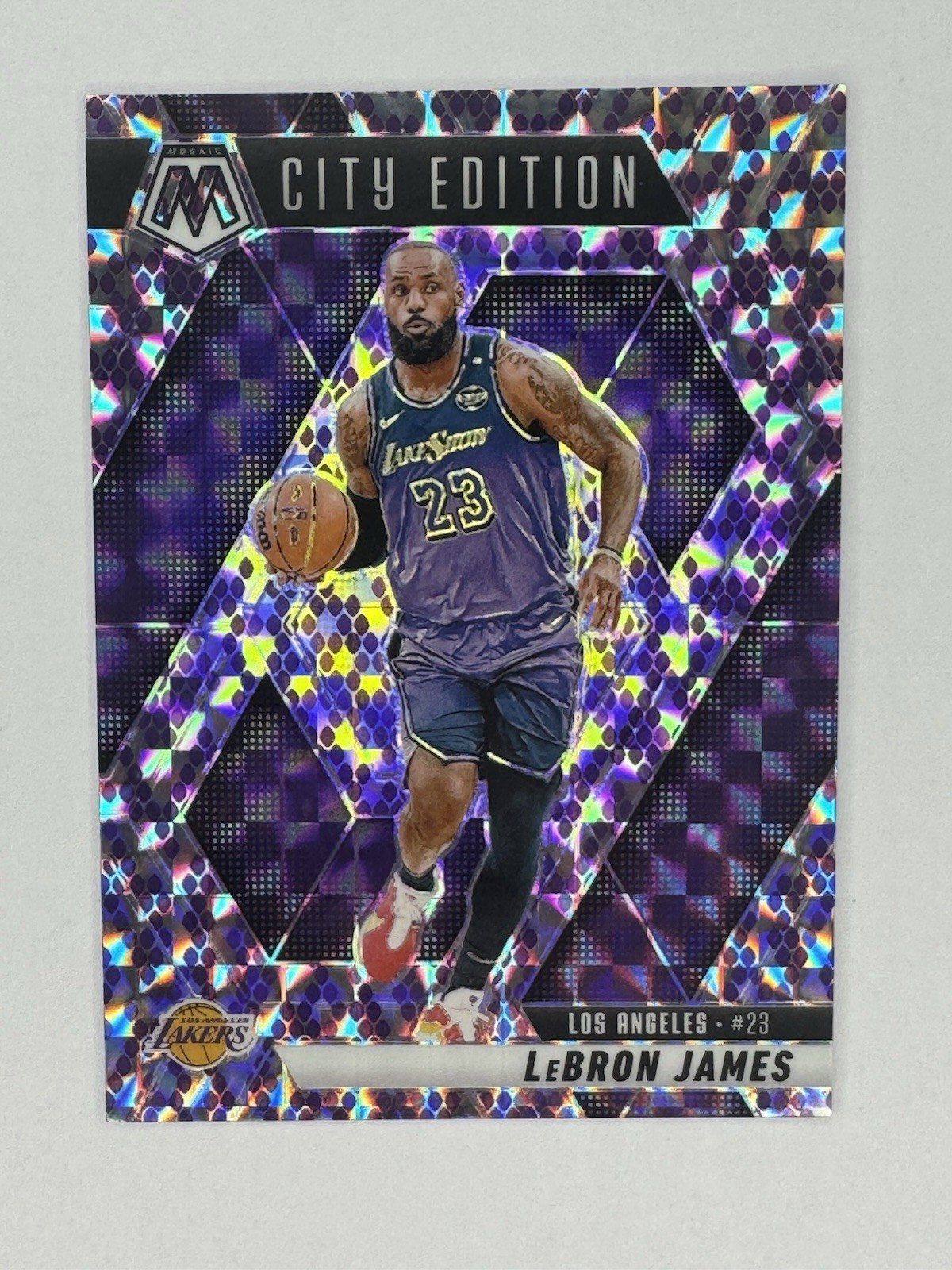 2024-25 Mosaic Lebron James City Edition Purple Snakeskin /24 - Kobe Tribute 🐍