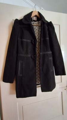 ORSAY Mantel, Damen, Gr. 40, schwarz, knielang, mit Schleifen