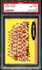 1962 Topps #465 REDS TEAM Cincinnati Reds PSA 8 NM-MT HIGH END!