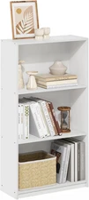 Basic Book Shelf, 3-Tier Modern Bookshelf, Bookcase with Open Shelves, 9.3 X 21.