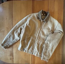 Vintage Carhartt Detroit Tan/Faded Brown 80s/90s 40L Made In USA Blanket Lined