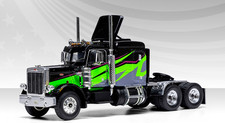 1973 Peterbilt 359 Black and Lime U64TR007 Truck Tractor in 1:64 scale by IXO
