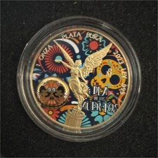 2023 Mexico Libertad 1 Onza Dia de los Muertos Colorized .999 Silver Coin