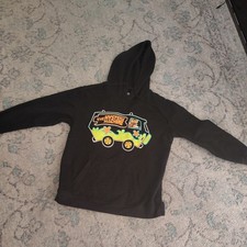scooby doo hoodie sweatshirt xl black the mystery machine sweater pocket