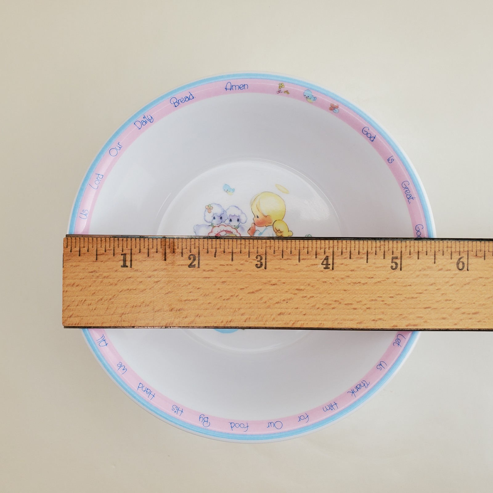 Vintage Precious Moments 1987 Enesco Melamine Toddler Plate Cup & Bowl Set