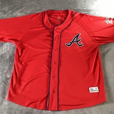 Atlanta Braves Jersey Mens 2XL Red MLB Baseball Genuine Merchandise Dynasty