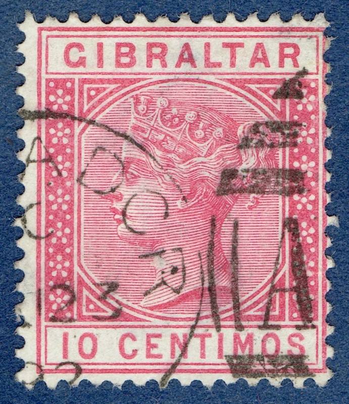 [st6361] GIBRALTAR used in Mogador Morocco 1889-96 SG#Z84 (used abroad)
