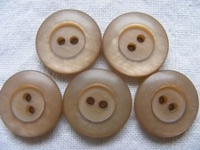 5 Stück große Knöpfe ca 2 cm Mantel Jacke braun beige vintage alt Knopf Sammlung