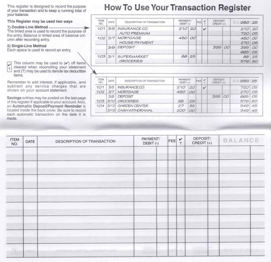 как выглядит 12 Check registers for Personal Checkbook - Checkbook Ledger Transaction Regi... фото