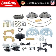 For Gm A F X Body 1964-72 Disc Brake Conversion Kit 11 Booster Drilled Rotors