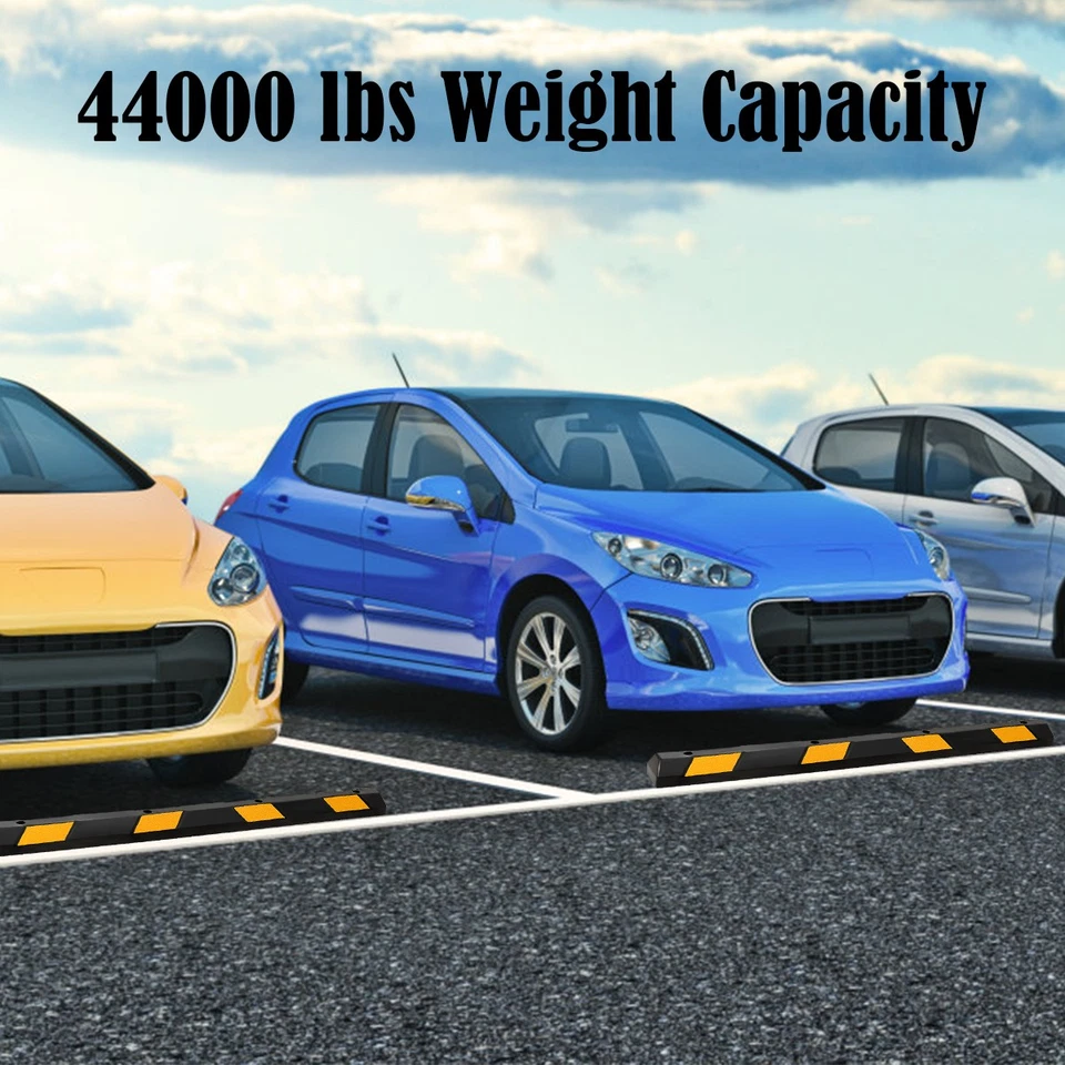 72" Rubber Parking Block RV Trailer Wheel Tire Stopper Garage Vehicle Driveway - Image 3 of 4