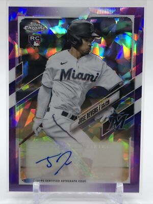 2021 Topps Chrome Sapphire Jose Devers Purple Auto #/10 Miami Marlins Rookie RC