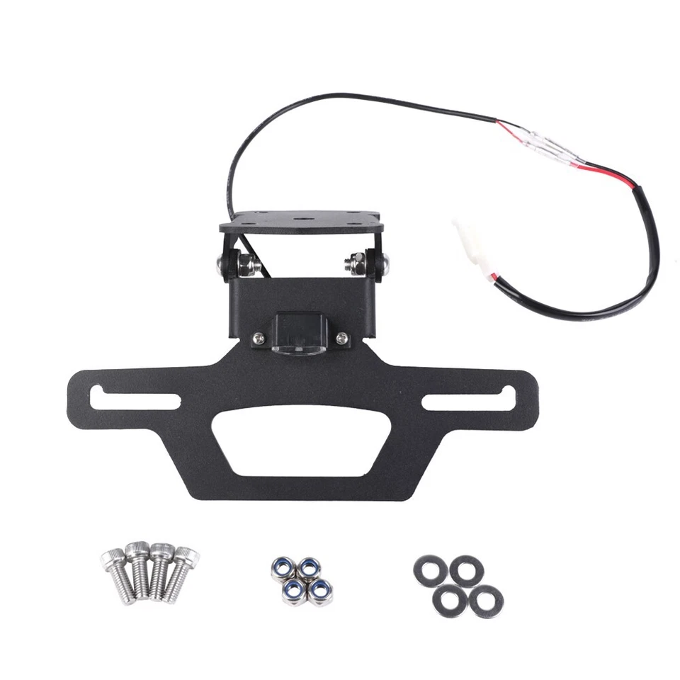 Soporte de matrícula trasero plegable con luz para Kawasaki Z650 Ninja 650 2017-2025 Foto 2 de 4