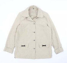 Finesse Womens Beige Overcoat Coat Size 10 Button