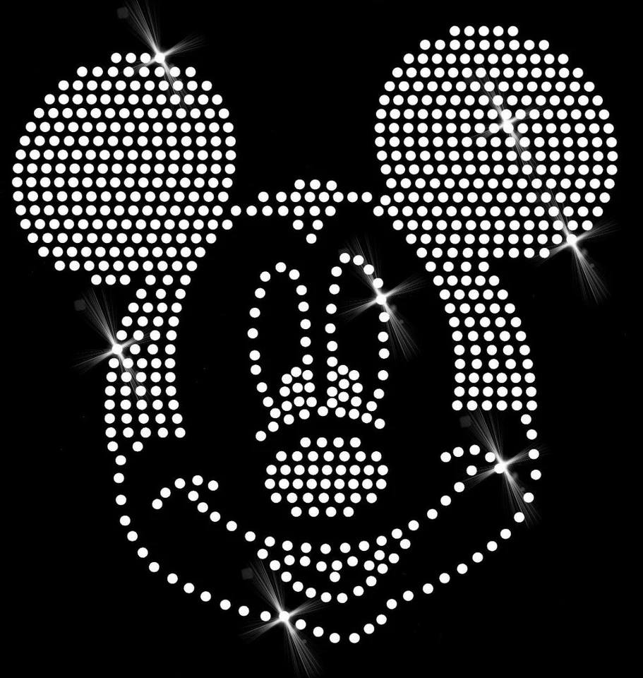 Mickey Mouse Hotfix pedrería 20 x 20 cm imagen para planchar planchar Crystal AB