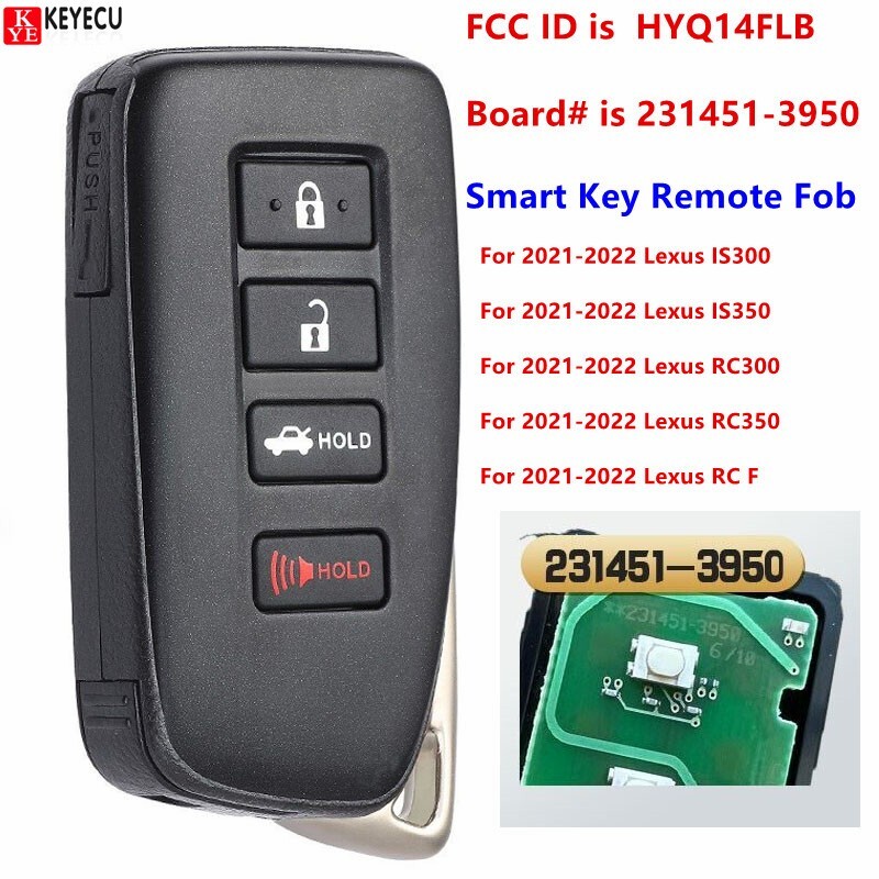 for Lexus IS300 IS350 RC300 RC350 RCF 2021 2022 Smart Key Remote