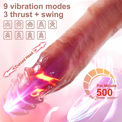 Telescopic Realistic Thrusting Dildo Vibrator Sex Toys for Women Remote Control - Picture 3 of 25