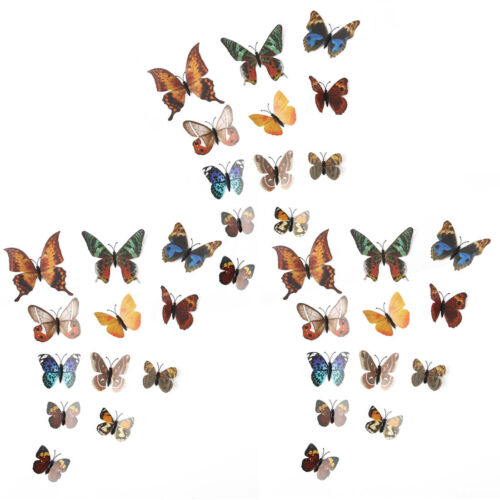 36pcs 3D Butterfly Wall Sticker Decal Sticker for Home Decoration Brown - Imagen 1 de 7