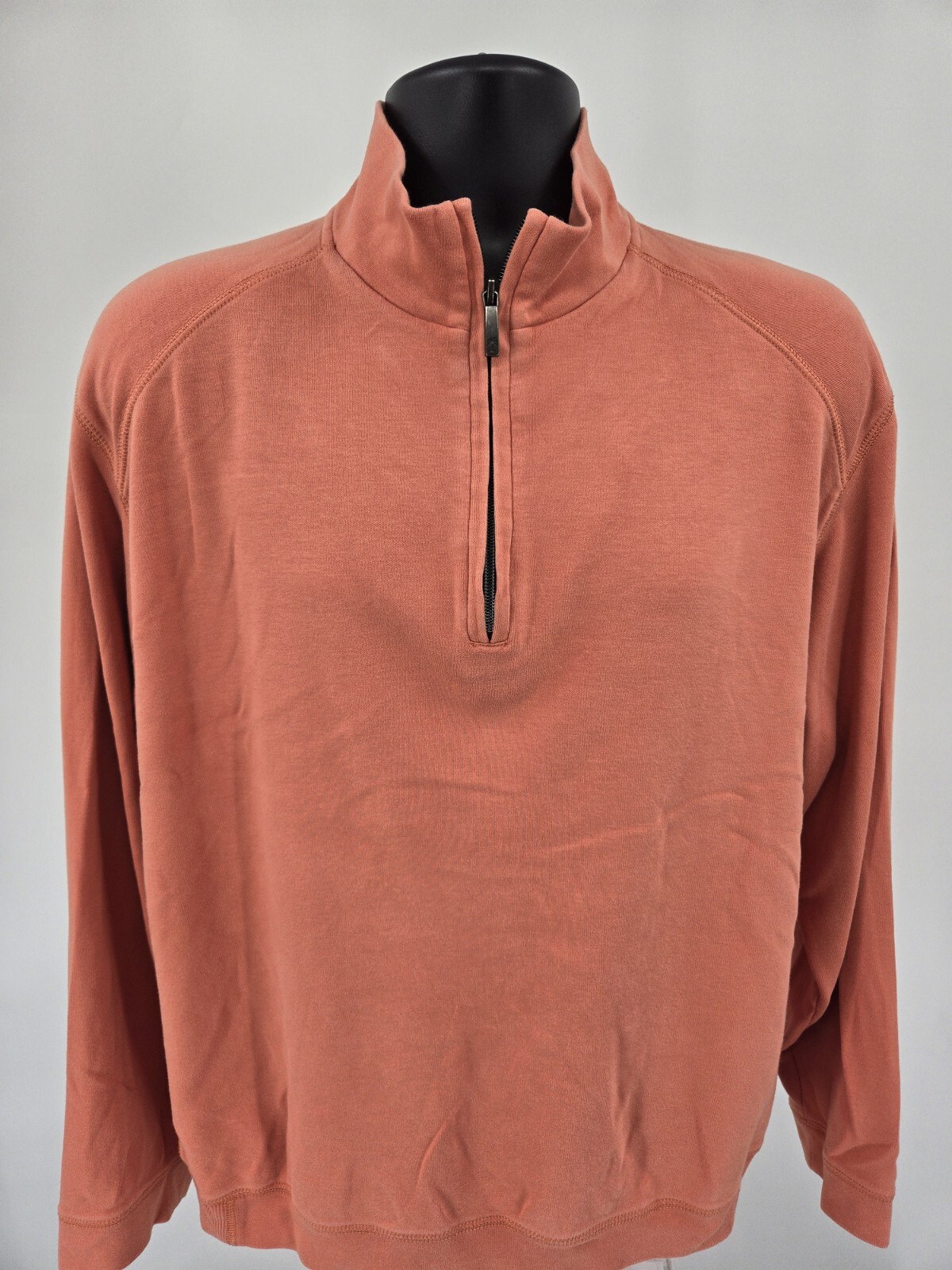 Tommy Bahama Pullover Shirt Large Orange Thermal Fishing Outdoor