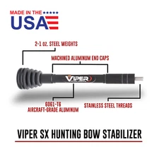 10 inch Viper Aluminum Hunter Stabilizer with 4oz weight and rubber dampener