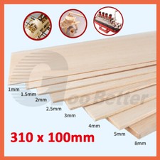 300x100mm Wooden Plate Model Balsa Wood Sheets DIY House Aircraft 0.75 8mm Thick
