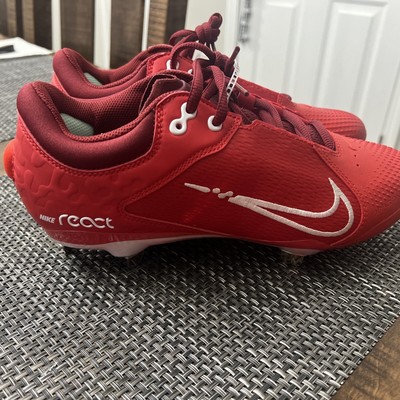 Nike React HyperDiamond Women Red Metal Softball Cleats Size 9 1/2 (New)