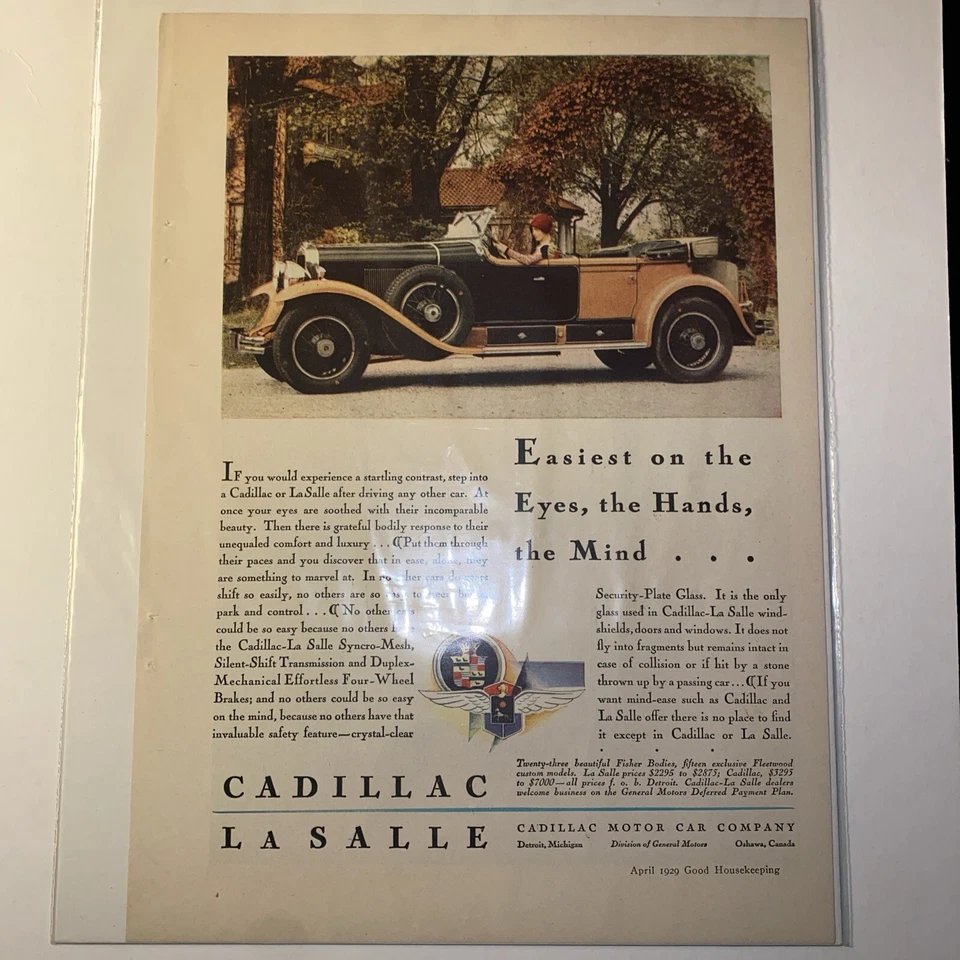 1930 Cadillac Roadster Gold and Black - Lady Driver Red Hat Early Women Driving - Image 2 of 4