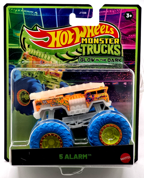 Hot Wheels Glow In The Dark Leuchtet Im Dunkeln Monster Trucks Auto 5 Alarm-image