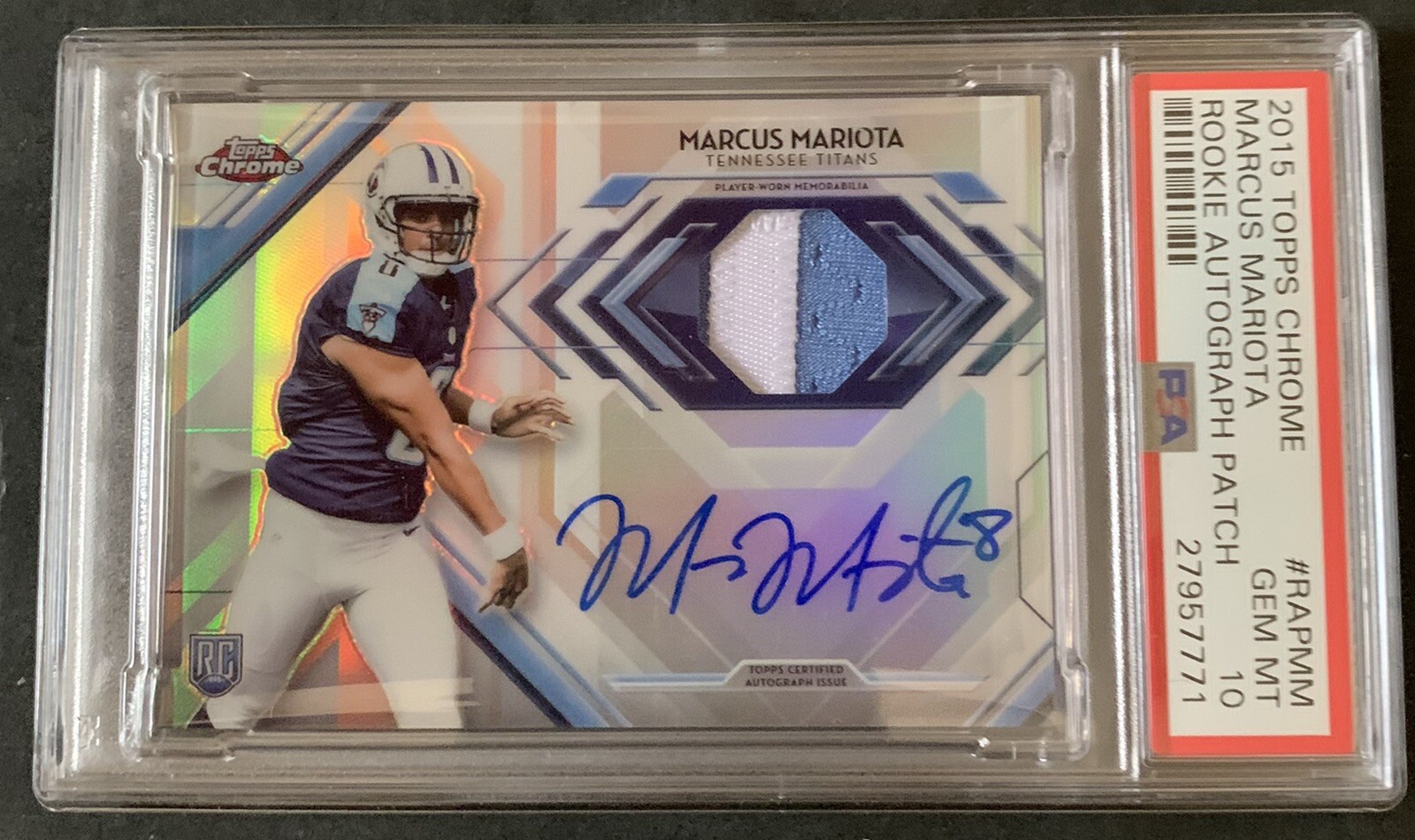 Marcus Mariota Topps Chrome Rookie Autograph Patch #RAPMM Base