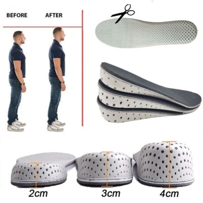 Shoe Insole Heel Lift Insert Pad Height Increase Cushion Elevator Taller Unisex