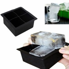 DIY 4 Big Cube Giant Jumbo Large Silicone Ice Cube Mold Square Tray Mould TooZS