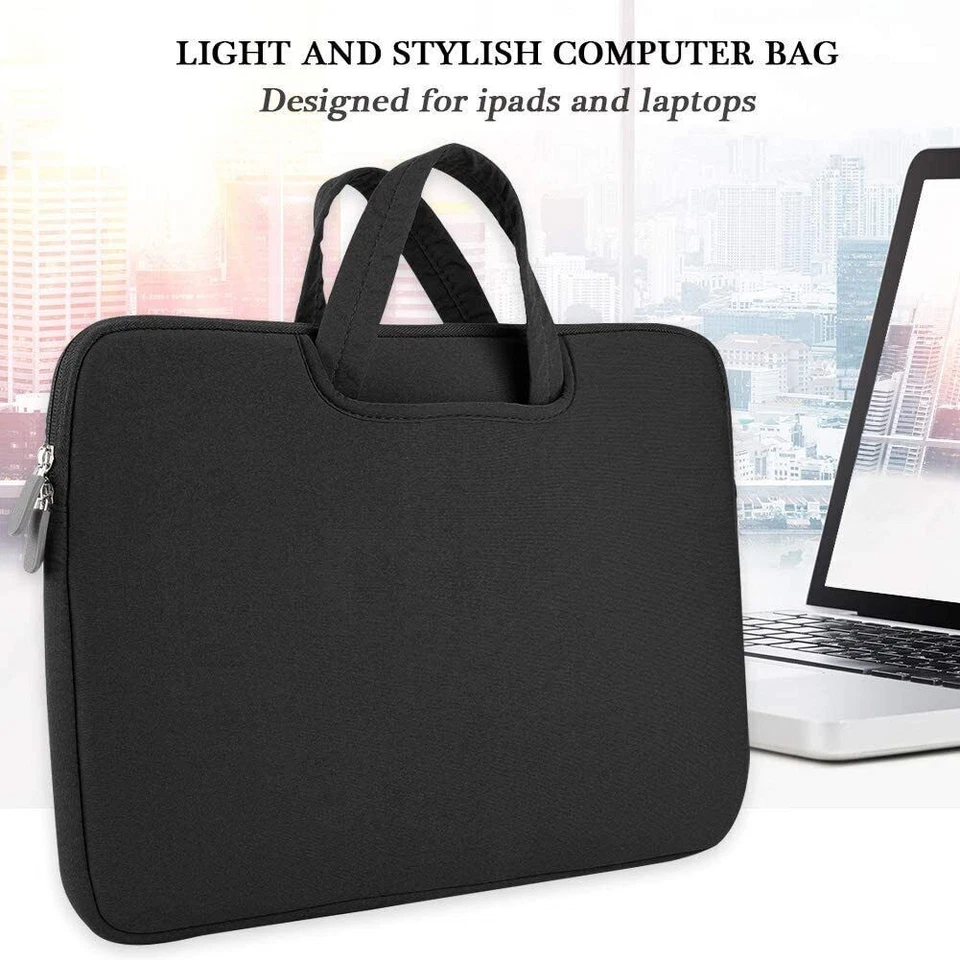 Capa bolsa estojo laptop 14"/15,6" com alça para Macbook Air Pro Lenovo Dell EUA - Imagem 3 de 4