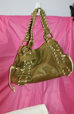 Kooba Sienna Handbag olive Green With Rope Accents And Dust Bag