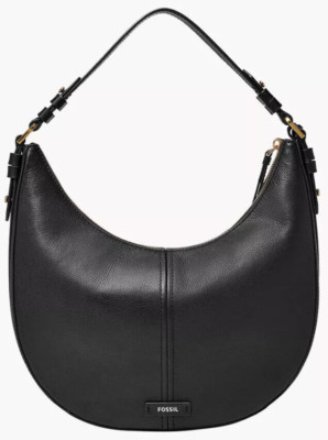 Fossil Shae Large Hobo Shoulder Bag Black Leather SHB3165001 Purse NWT $295