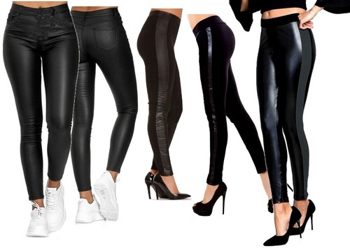 LEGGINGS LEGGINS FELPATI IN PELLE DONNA PANTACOLLANT FUSEAUX JEANS M L XL |  eBay