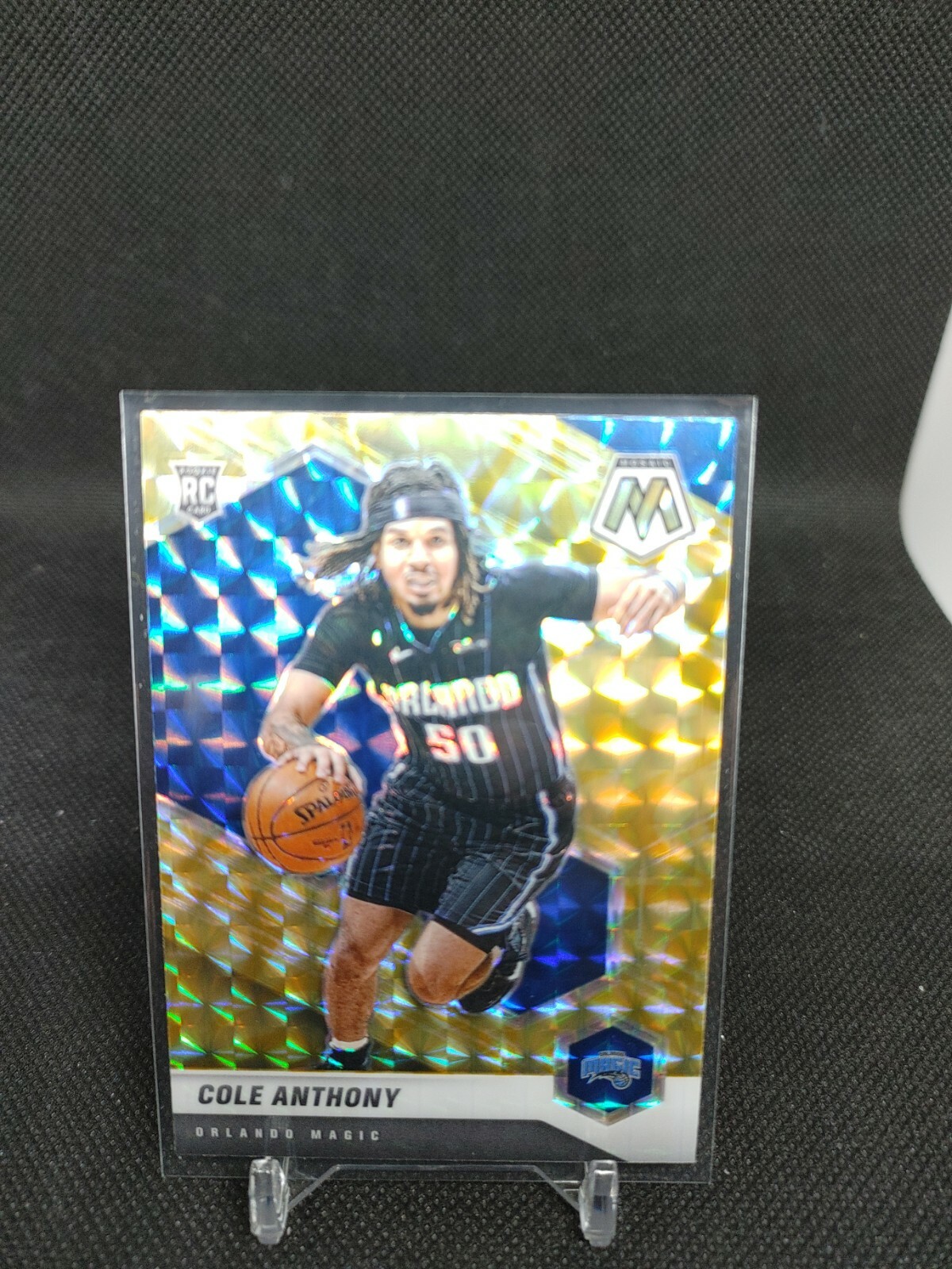 2020-21 Panini Mosaic Cole Anthony #252 RC Rookie Reactive Yellow