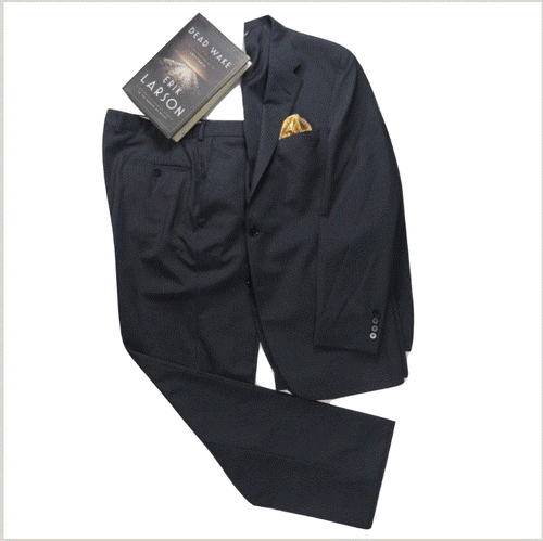 Coppley Biella Dean Mens Suit 42 Jacket Pants Pinstriped Office Work Classic EUC - Picture 1 of 11