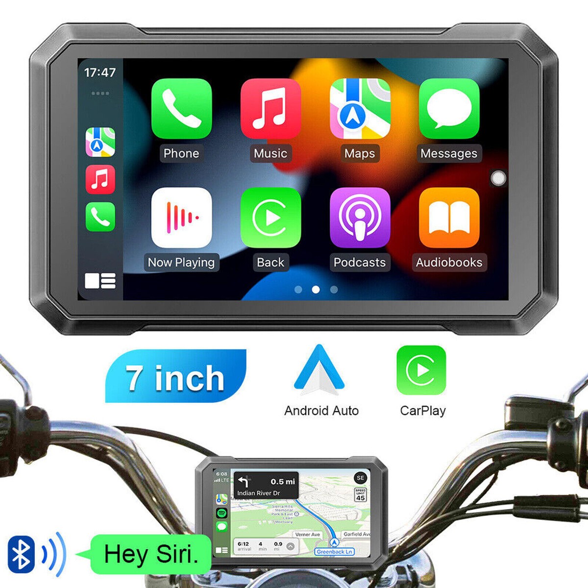 Autoradio Pour Moto Carplay Android Auto Sans Fil, Écran Tactile 5